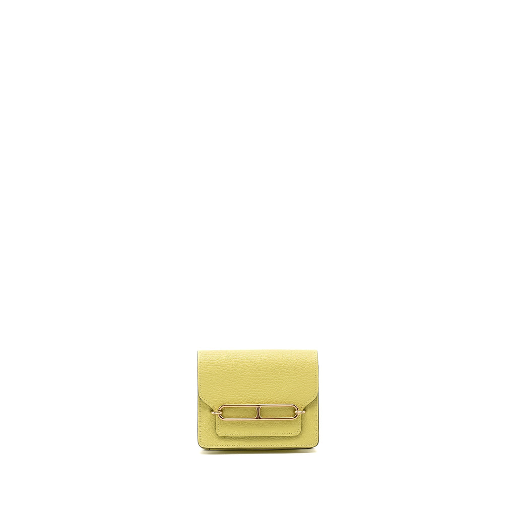 HERMES ROULIS SLIM CHÈVRE MYSORE R9 JAUNE BOURGEON LGHW