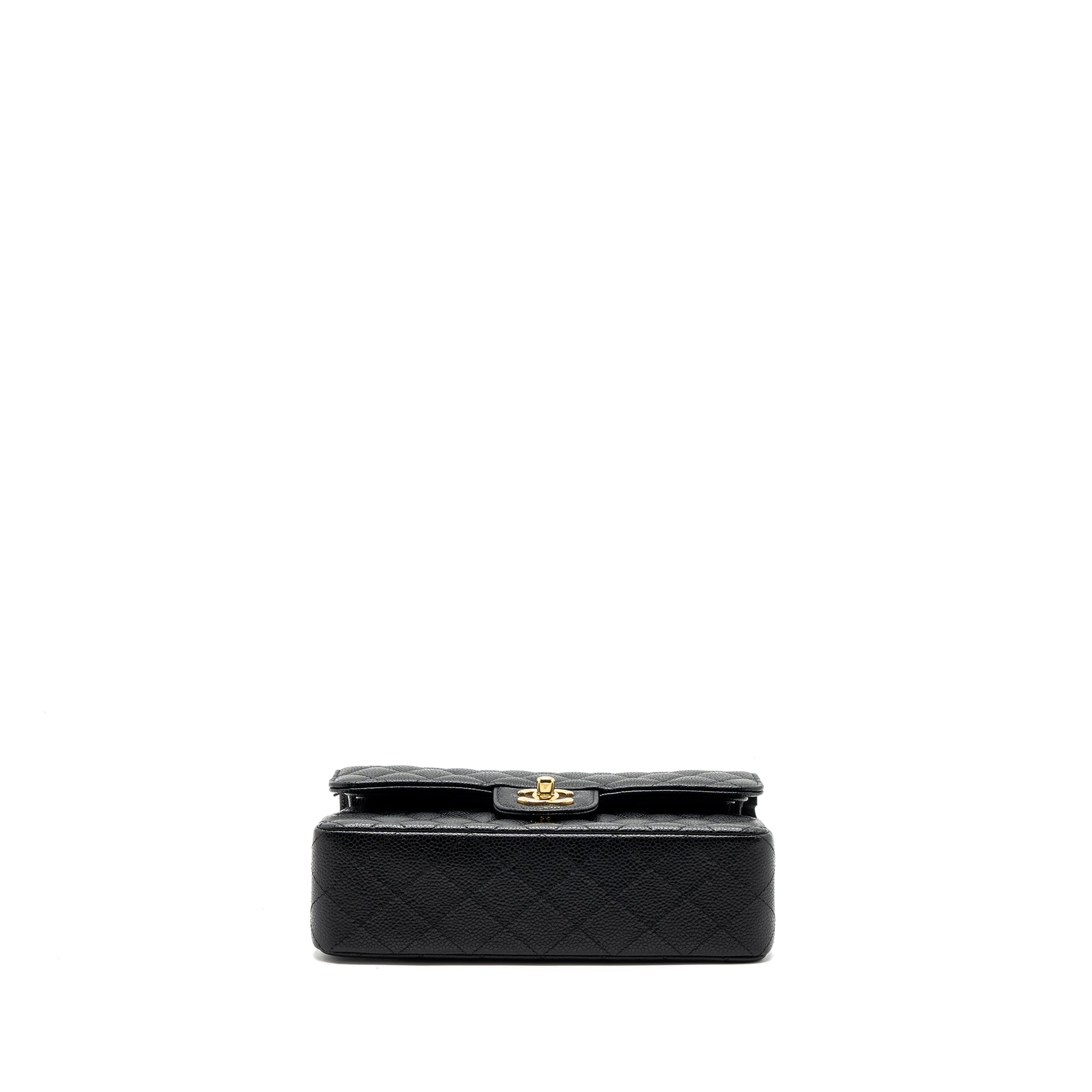 CHANEL SMALL CLASSIC DOUBLE FLAP BAG CAVIAR BLACK GHW(MICROCHIP)