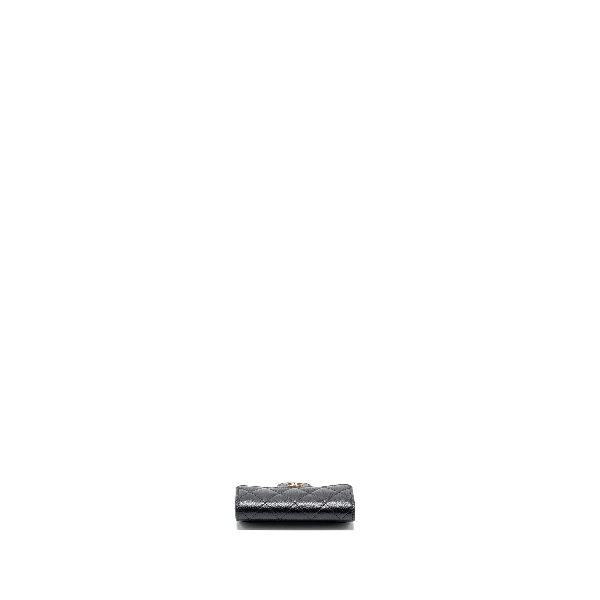 CHANEL CLASSIC FLAP CARD HOLDER CAVIAR BLACK GHW (MICROCHIP)