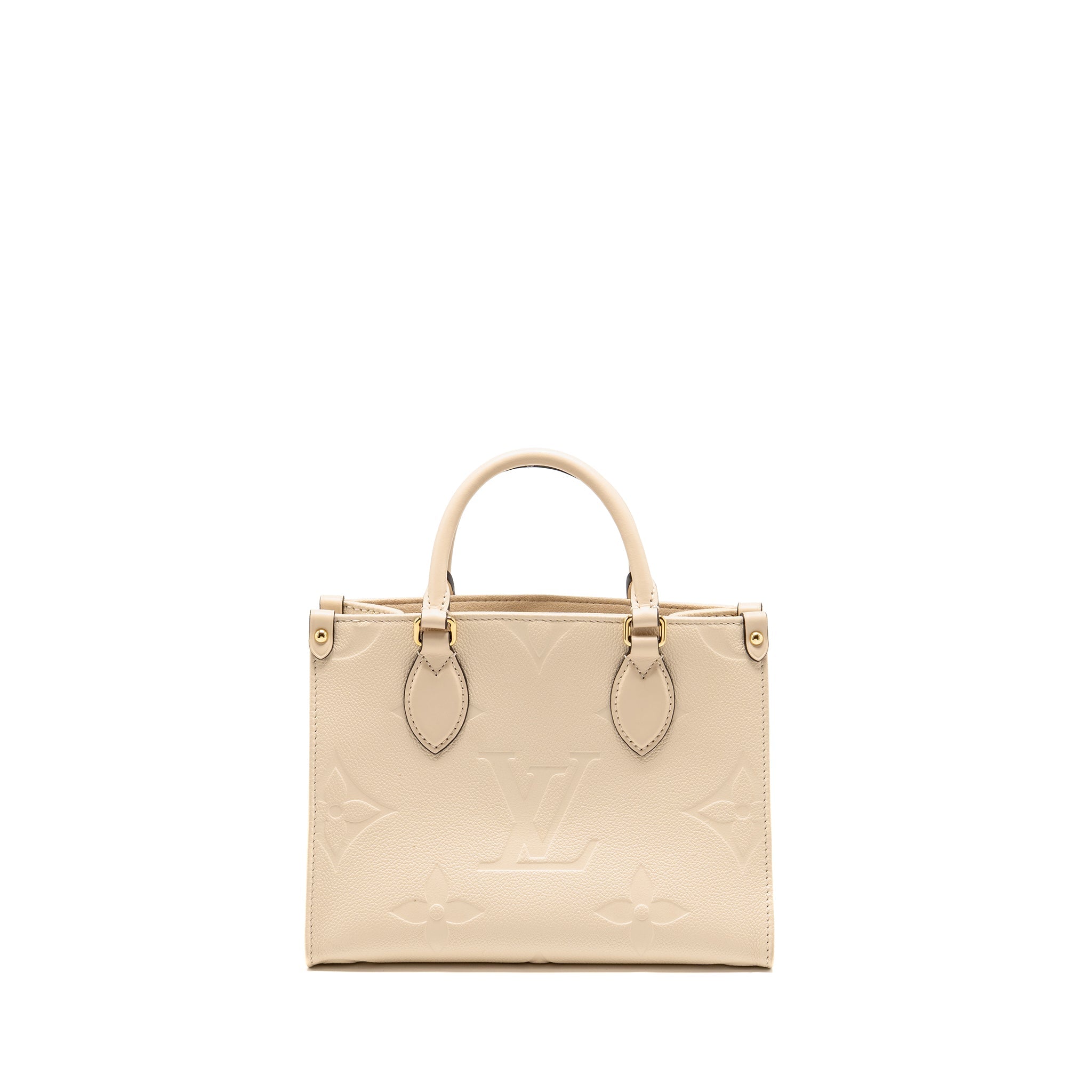 LOUIS VUITTON ONTHEGO PM MONOGRAM EMPREINTE LEATHER CREME GHW