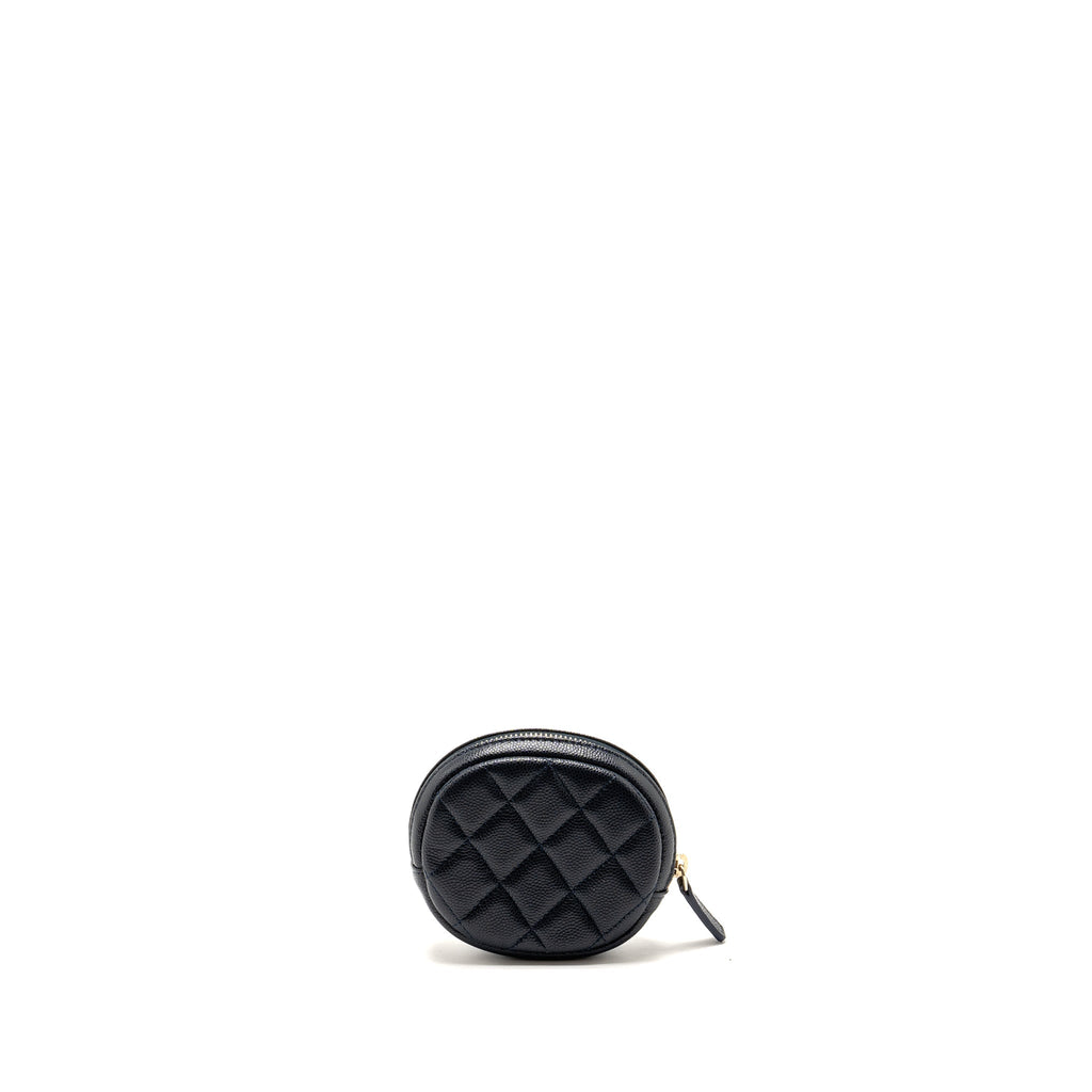 CHANEL MINI ZIPPER COIN PURSE CAVIAR NAVY LGHW