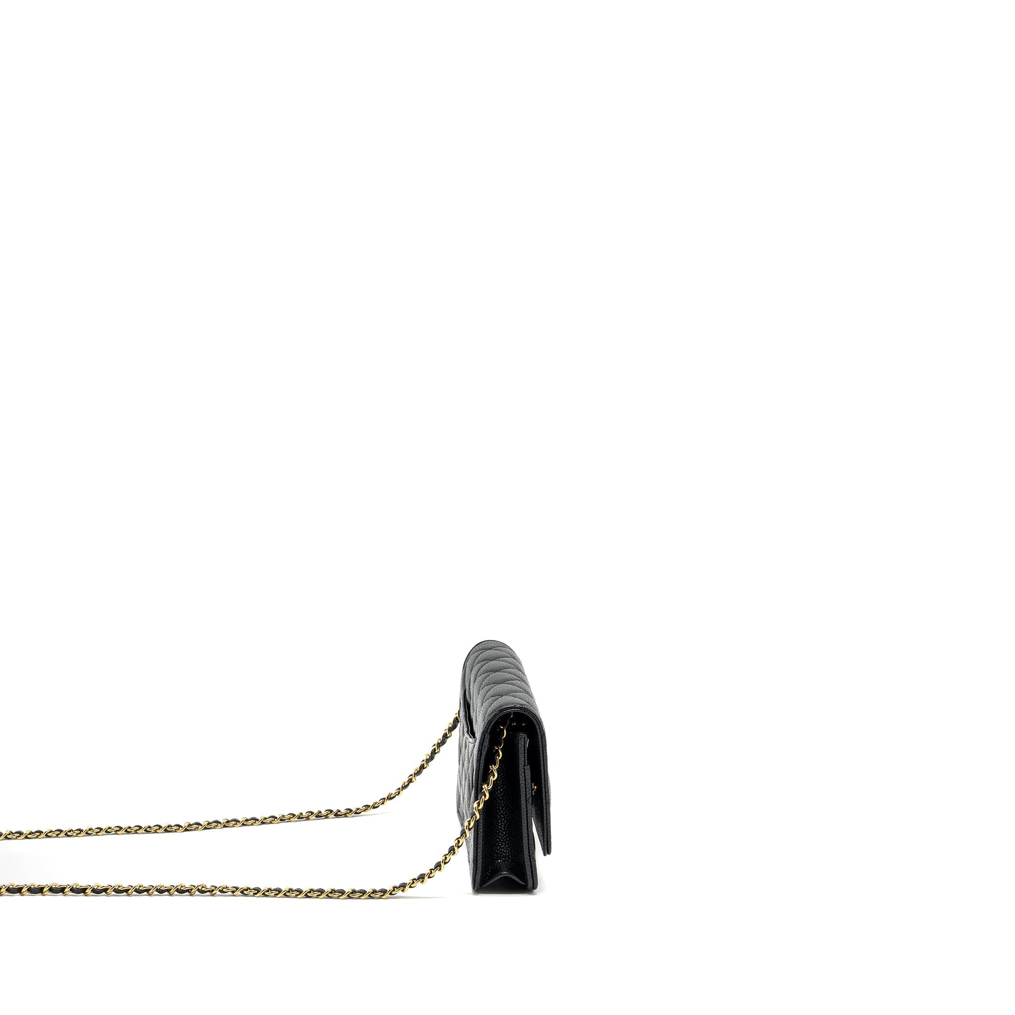 CHANEL CLASSIC WALLET ON CHAIN CAVIAR BLACK GHW(MICROCHIP)