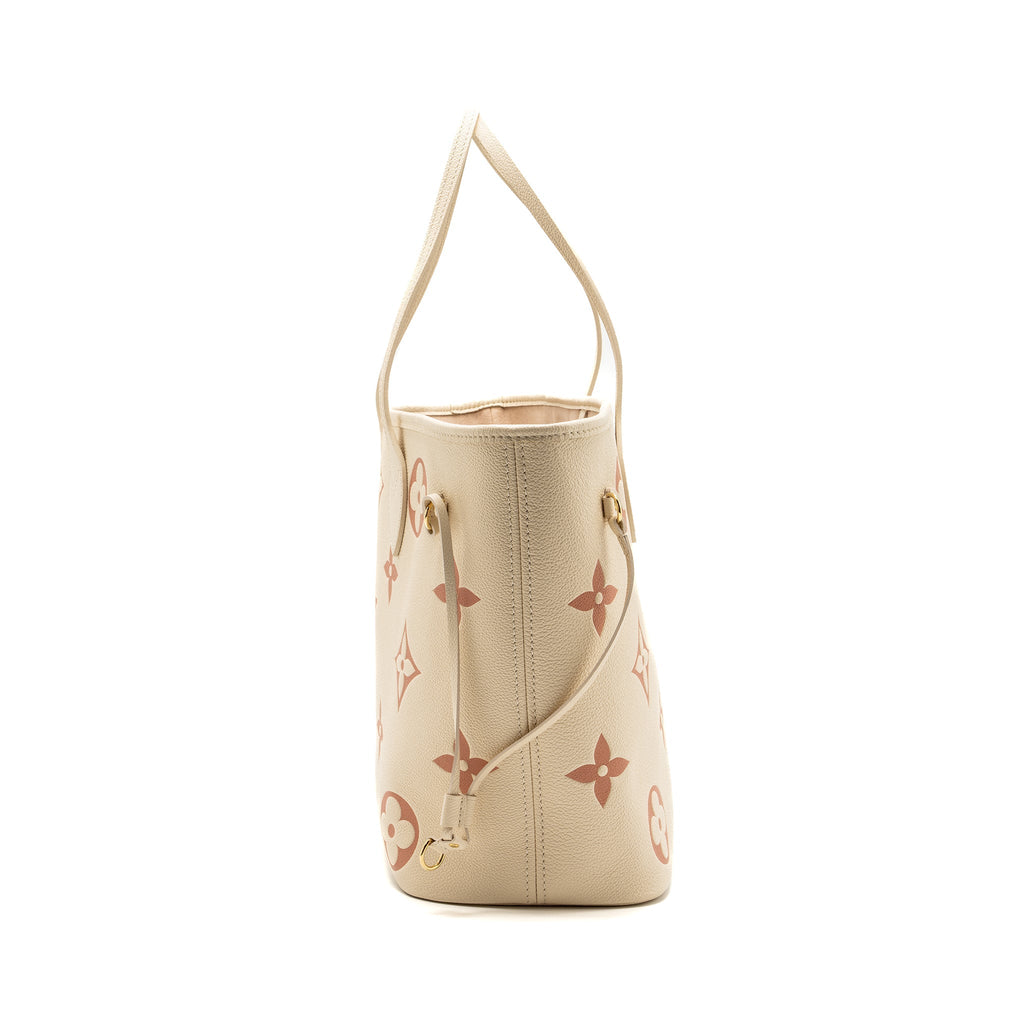 LOUIS VUITTON NEVERFULL MM MONOGRAM EMPREINTE CRÈME/ROSE TRIANON GHW(NEW VERSION)