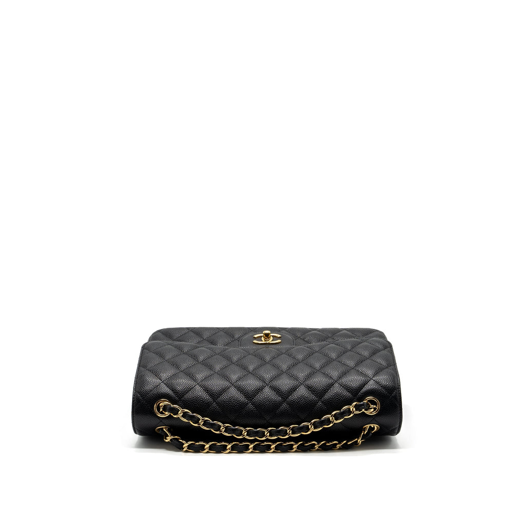 CHANEL JUMBO CLASSIC DOUBLE FLAP BAG CAVIAR BLACK GHW