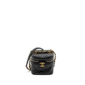 CHANEL TOP HANDLE VANITY CROSSBODY BAG CALFSKIN BLACK BRUSHED GHW (MICROCHIP)