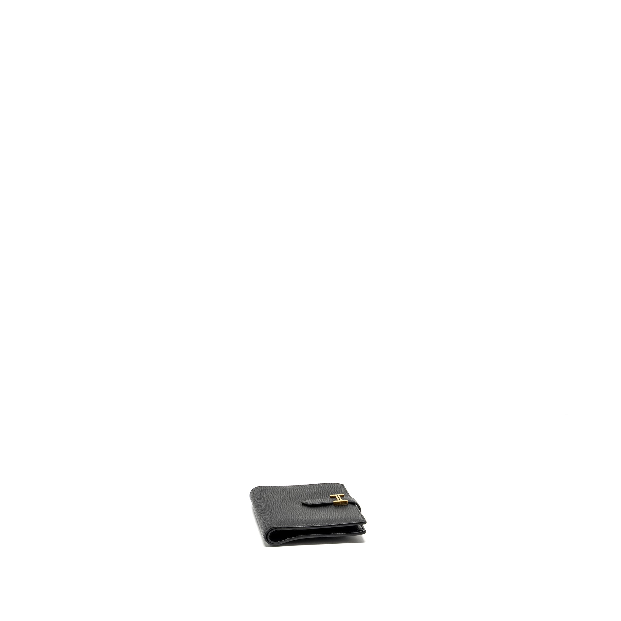HERMES BEARN COMPACT WALLET EPSOM BLACK GHW