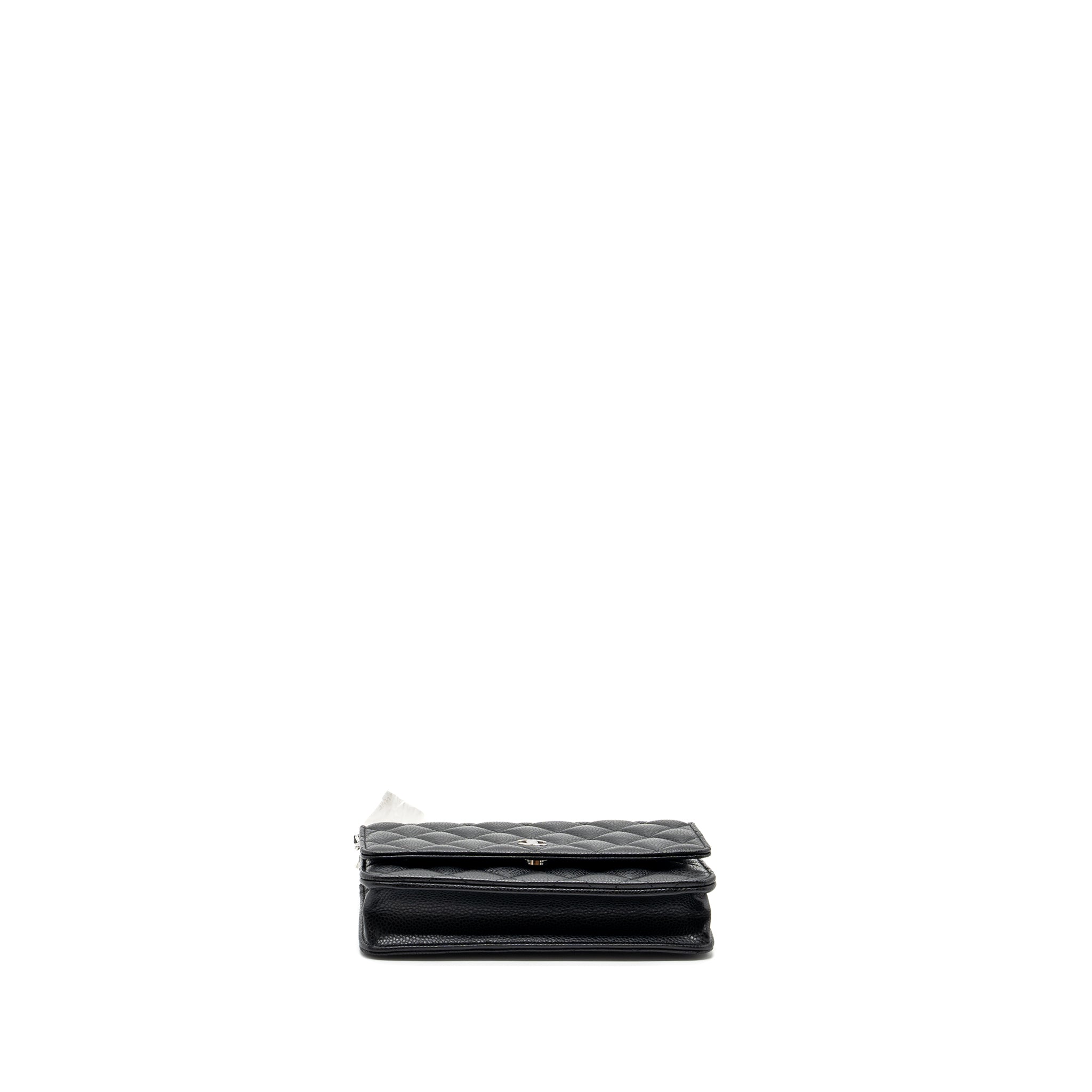 CHANEL CLASSIC WALLET ON CHAIN CAVIAR BLACK SHW (MICROCHIP)