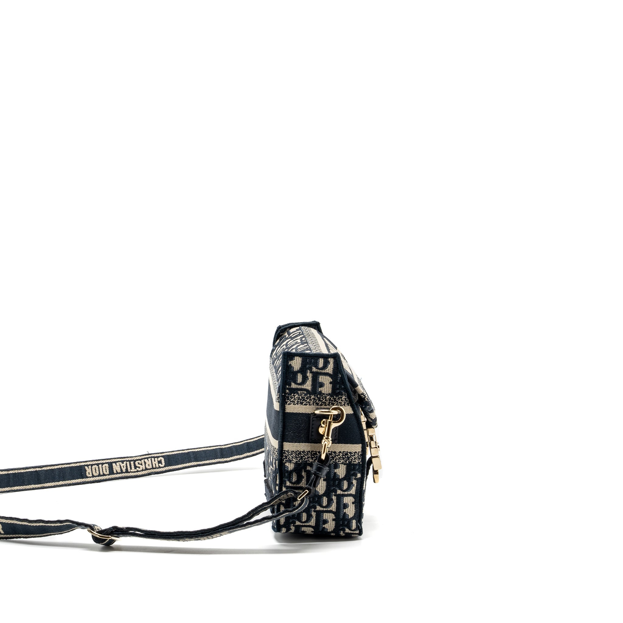 DIOR SMALL DIORCAMP BAG BLUE DIOR OBLIQUE EMBROIDERY GHW