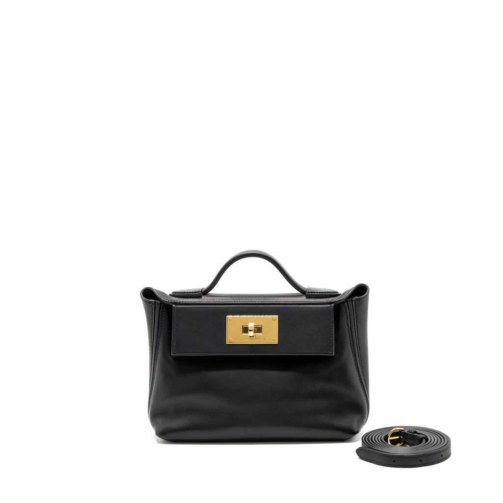 HERMES MINI 24/24 2424-21 BAG SWIFT / VOLUPTO BLACK GHW