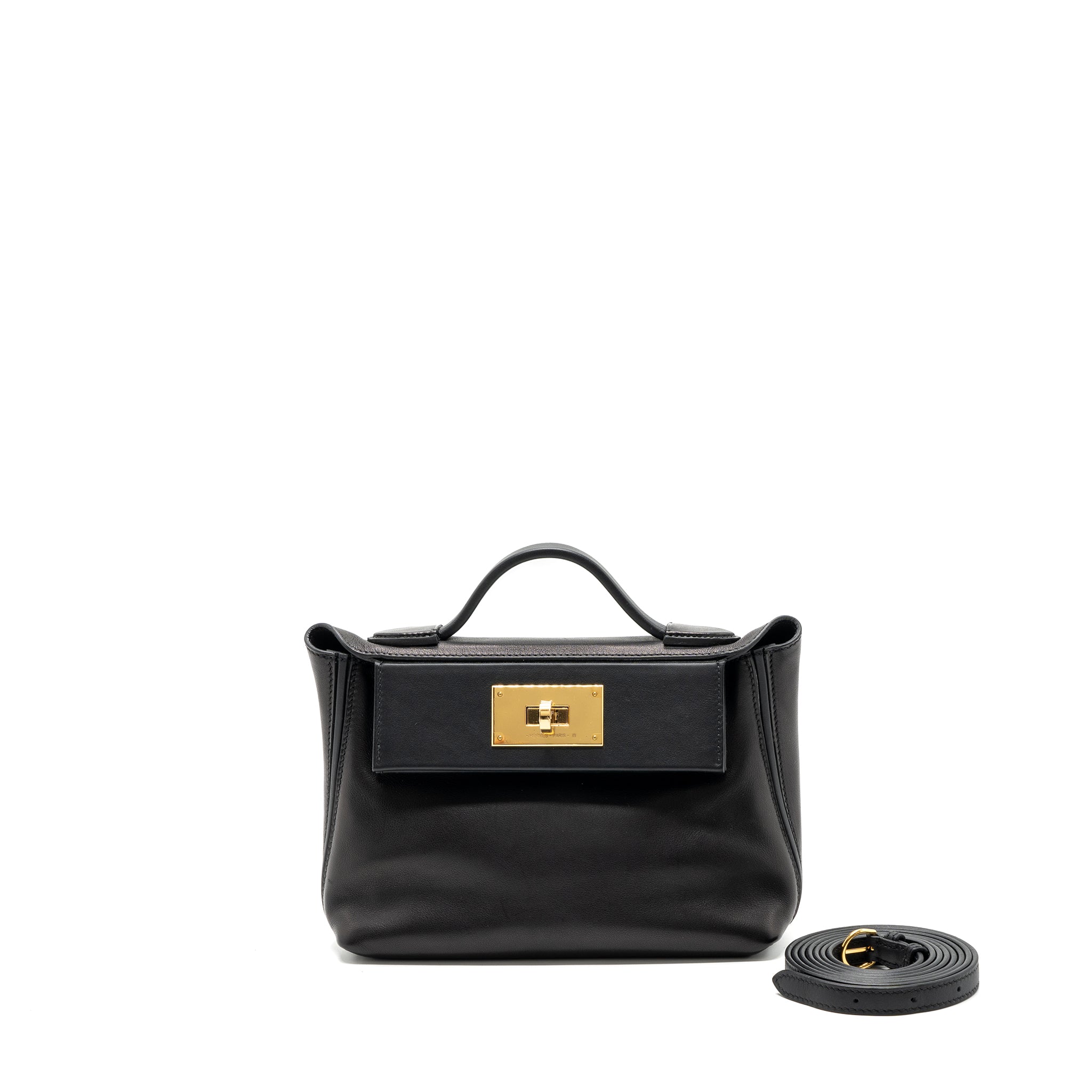 HERMES MINI 24/24 2424-21 BAG SWIFT / VOLUPTO BLACK GHW