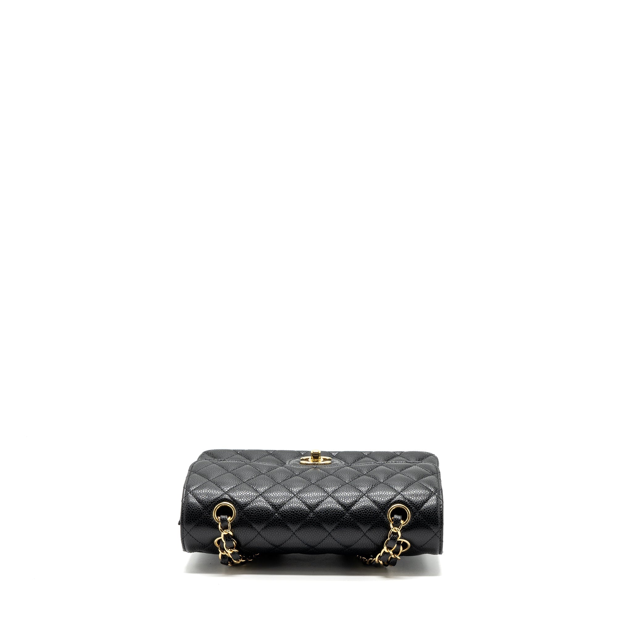 CHANEL SMALL CLASSIC DOUBLE FLAP BAG CAVIAR BLACK GHW(MICROCHIP)