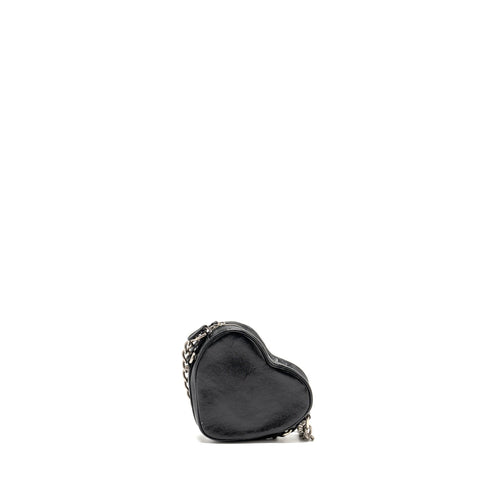 BALENCIAGA LE CAGOLE HEART MINI BAG LAMBSKIN BLACK SHW