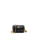 CHANEL 22A DETAIL CHAIN BOWLING BAG LAMBSKIN BLACK GHW (MICROCHIP)
