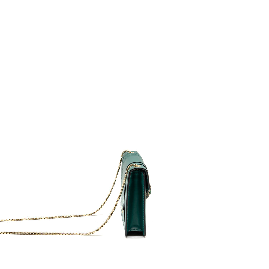 BVLGARI SERPENTI FOREVER CROSSBODY BAG CALFSKIN GREEN GHW