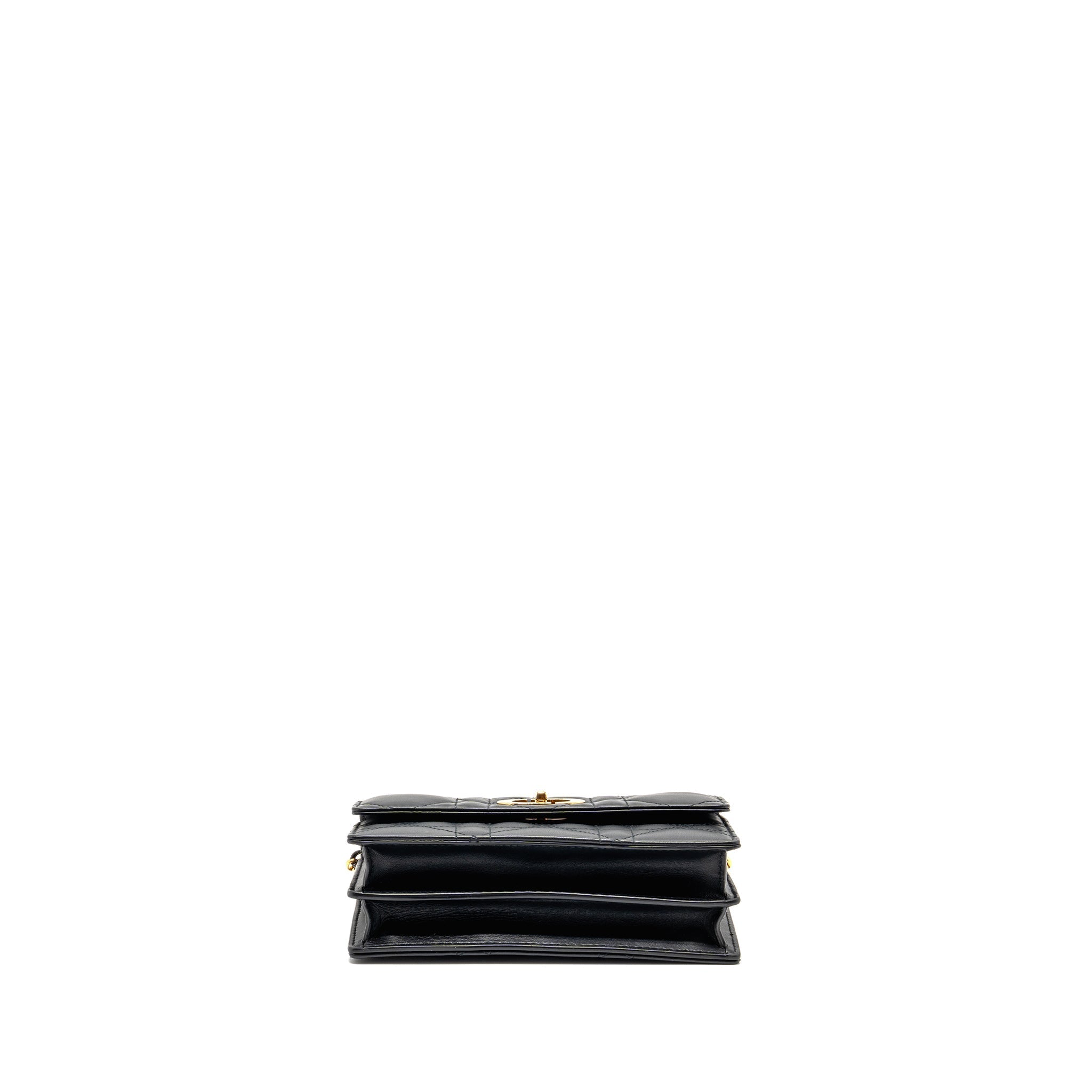 DIOR MISS CARO MINI BAG WITH CHAIN LAMBSKIN BLACK MULTICOLOUR HARDWARE