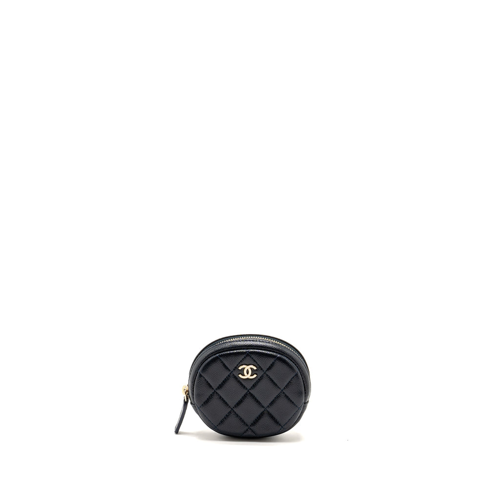CHANEL MINI ZIPPER COIN PURSE CAVIAR NAVY LGHW