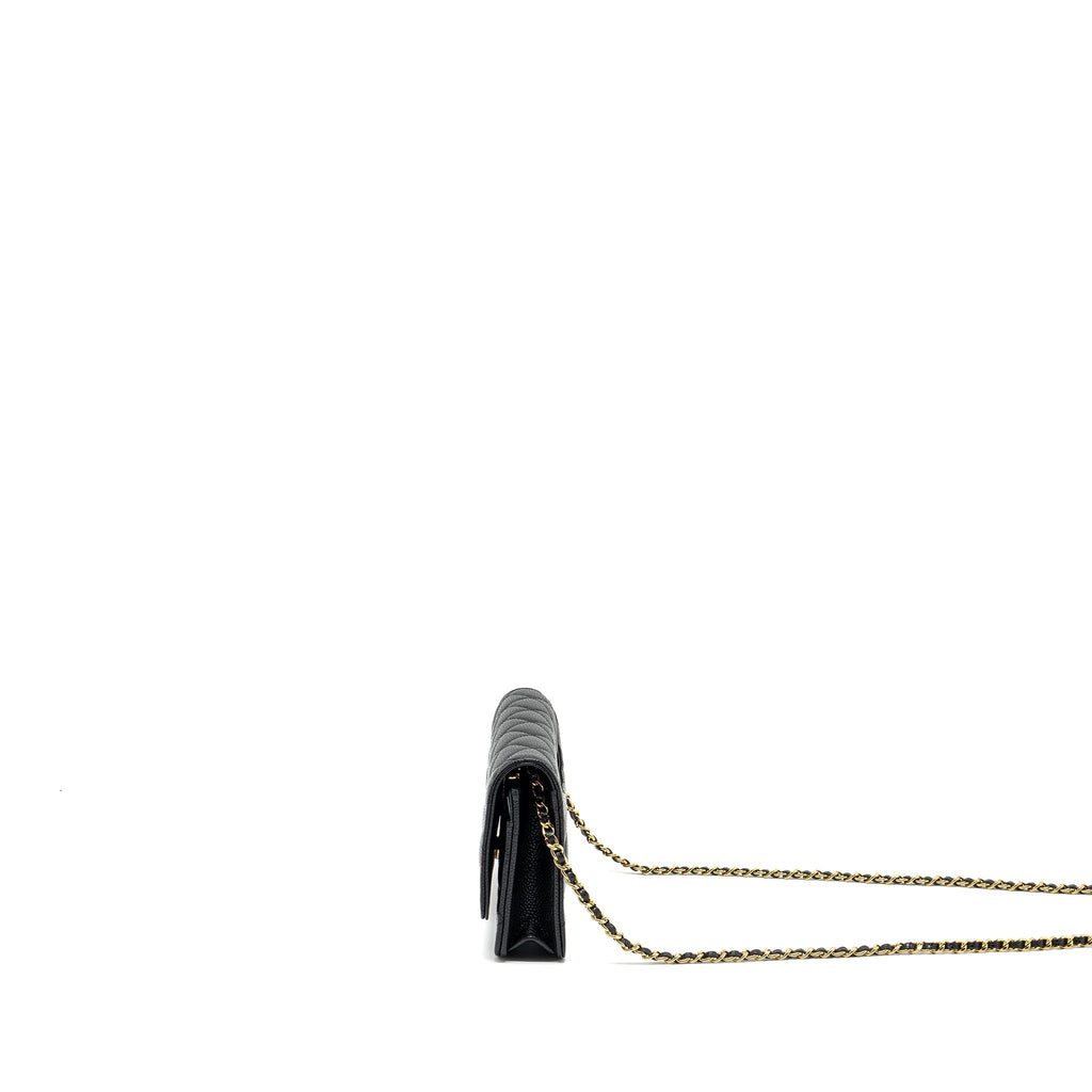 CHANEL CLASSIC WALLET ON CHAIN CAVIAR BLACK GHW(MICROCHIP)