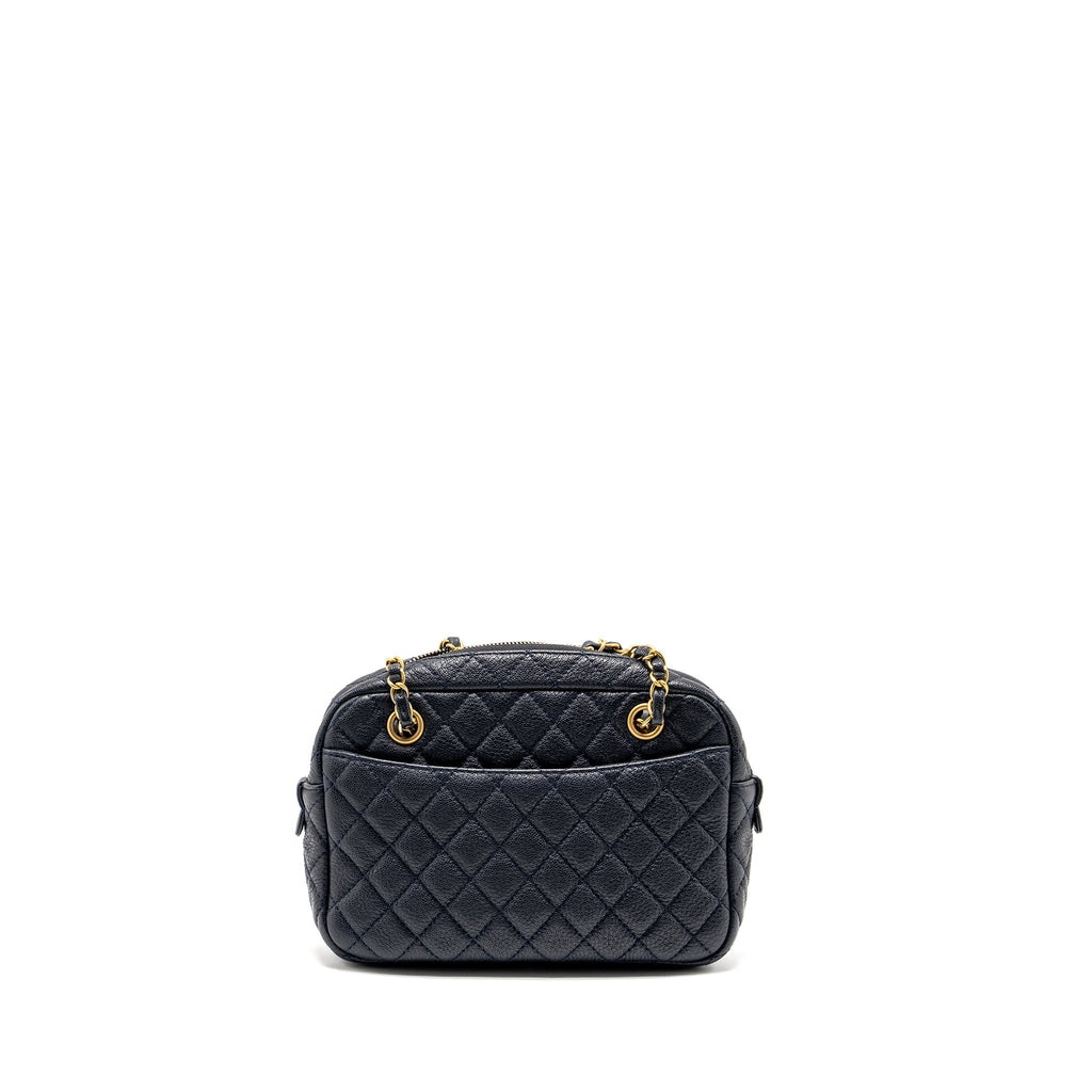 CHANEL 18C CC CAMERA BAG CALFSKIN NAVY GHW