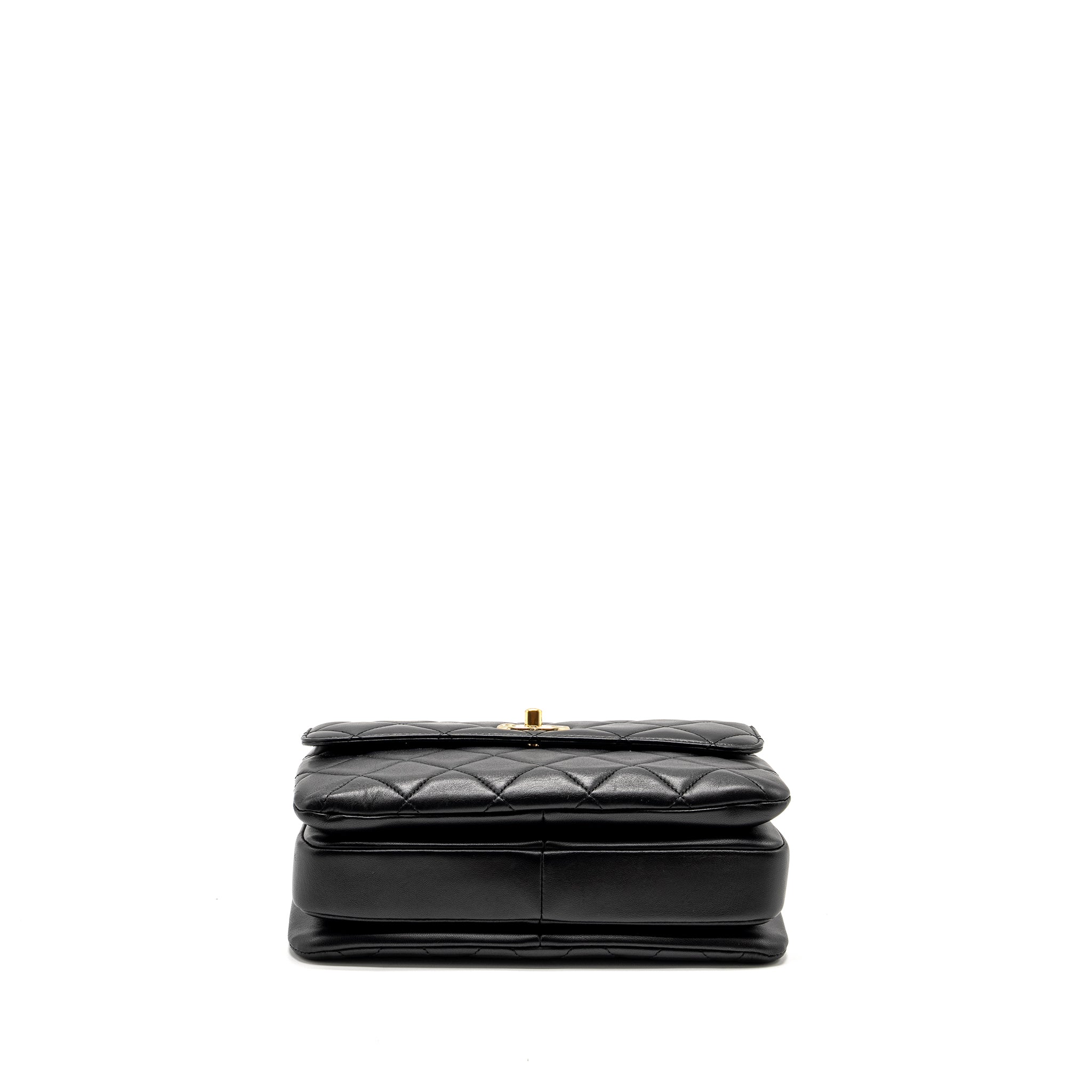 CHANEL SMALL TRENDY CC FLAP BAG LAMBSKIN BLACK GHW
