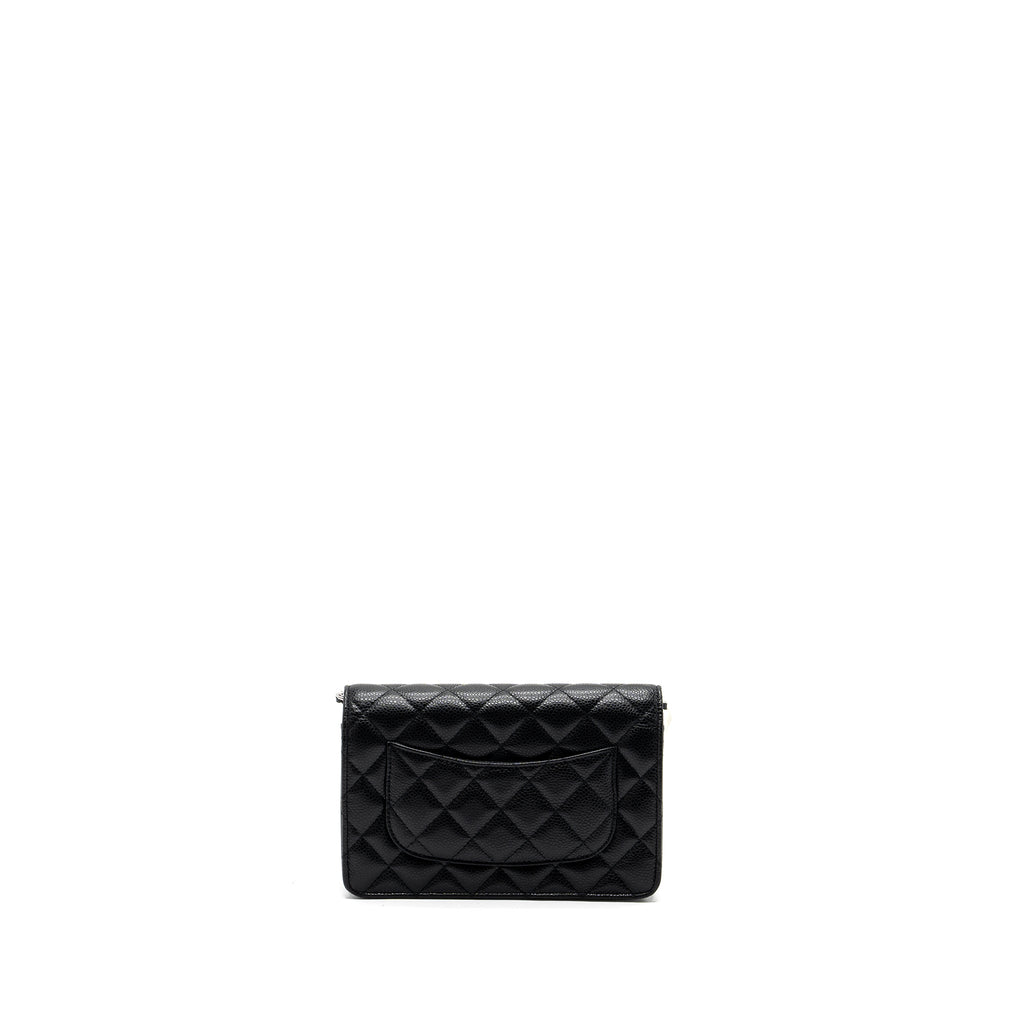 CHANEL CLASSIC WALLET ON CHAIN CAVIAR BLACK SHW (MICROCHIP)