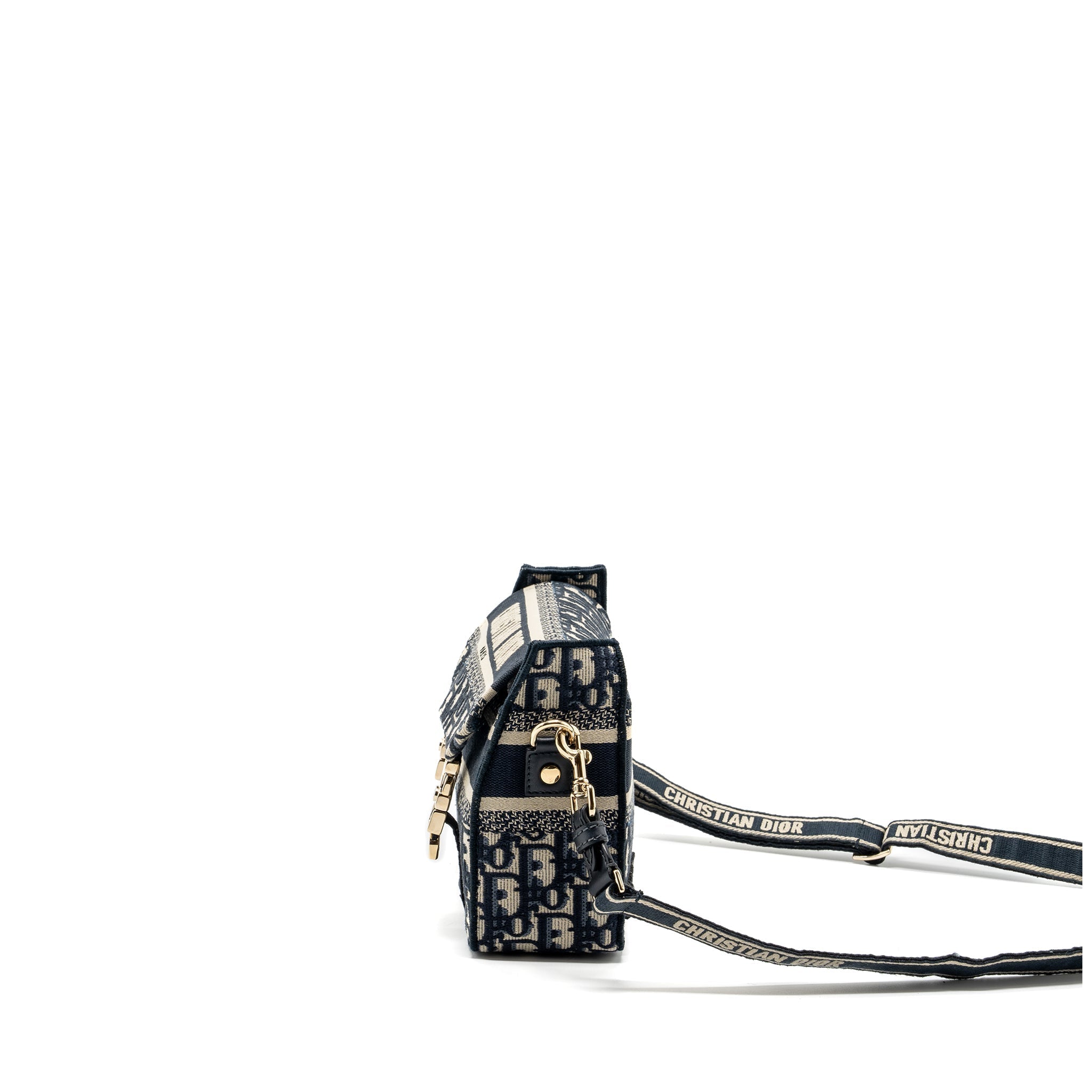 DIOR SMALL DIORCAMP BAG BLUE DIOR OBLIQUE EMBROIDERY GHW