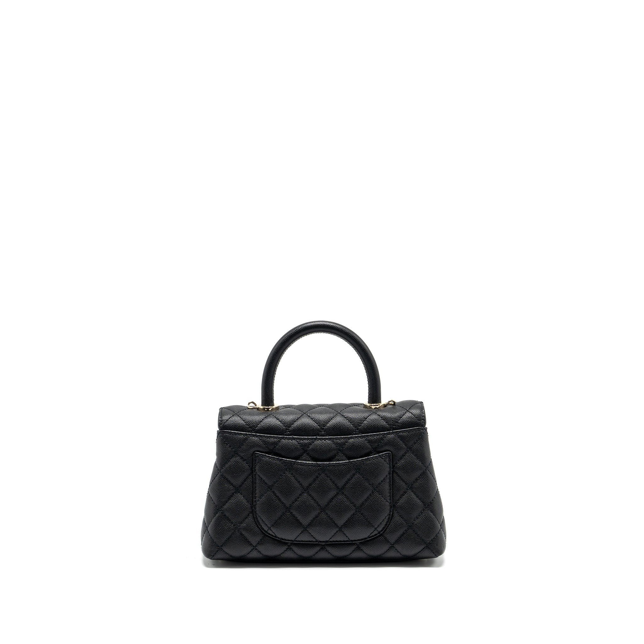 CHANEL SMALL COCO HANDLE CAVIAR BLACK LGHW (MICROCHIP)