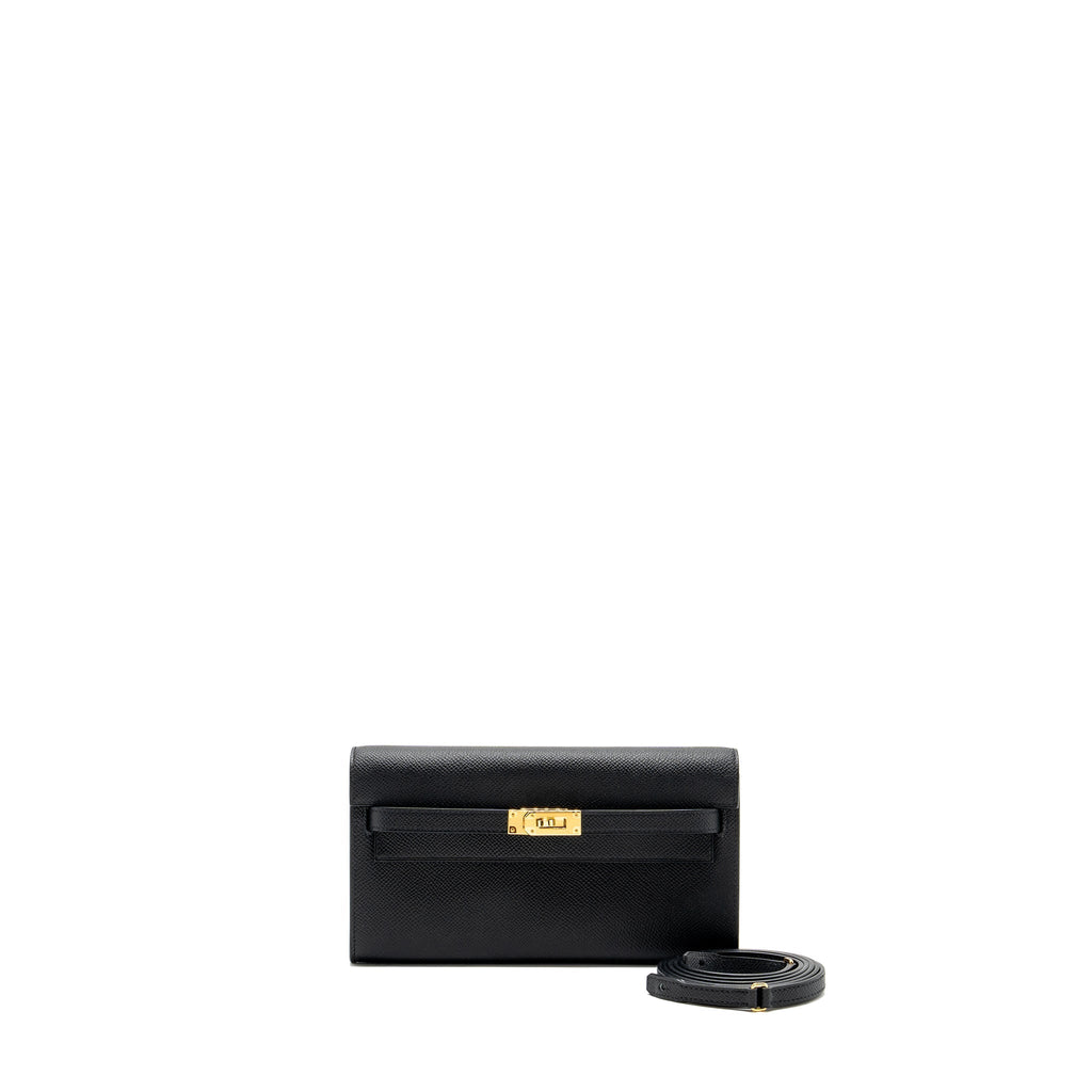 HERMES KELLY TO GO EPSOM BLACK GHW