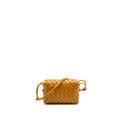 BOTTEGA VENETA MINI LOOP CAMERA BAG LAMBSKIN CARAMEL GHW