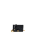 CHANEL BOY WALLET ON CHAIN LAMBSKIN BLACK BRUSHED GHW