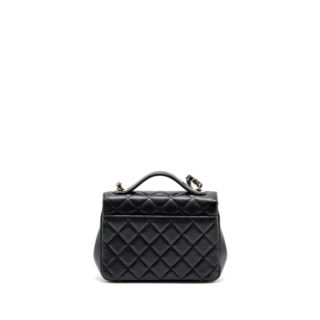 CHANEL MEDIUM BUSINESS AFFINITY CAVIAR BLACK LGHW (MICROCHIP)