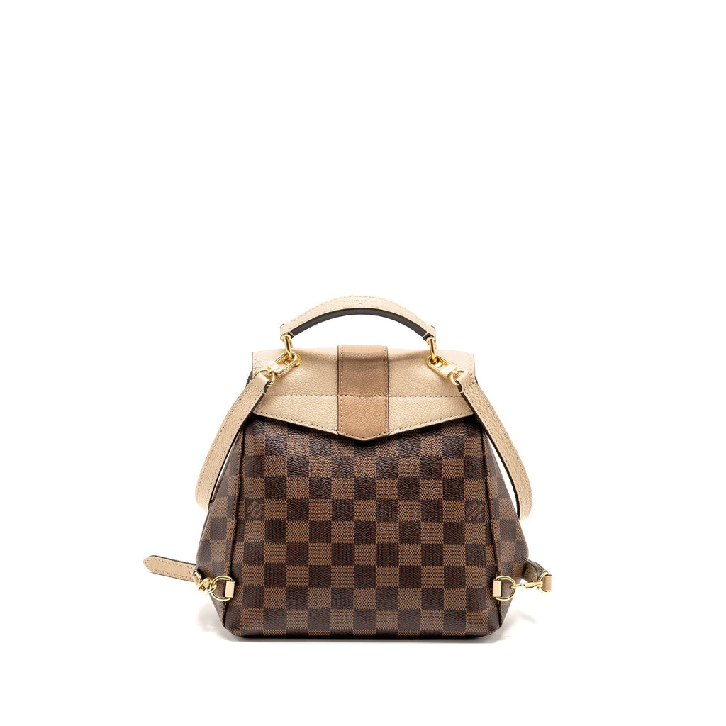 LOUIS VUITTON CLAPTON BACKPACK DAMIER EBENE CANVAS/LEATHER LIGHT PINK GHW