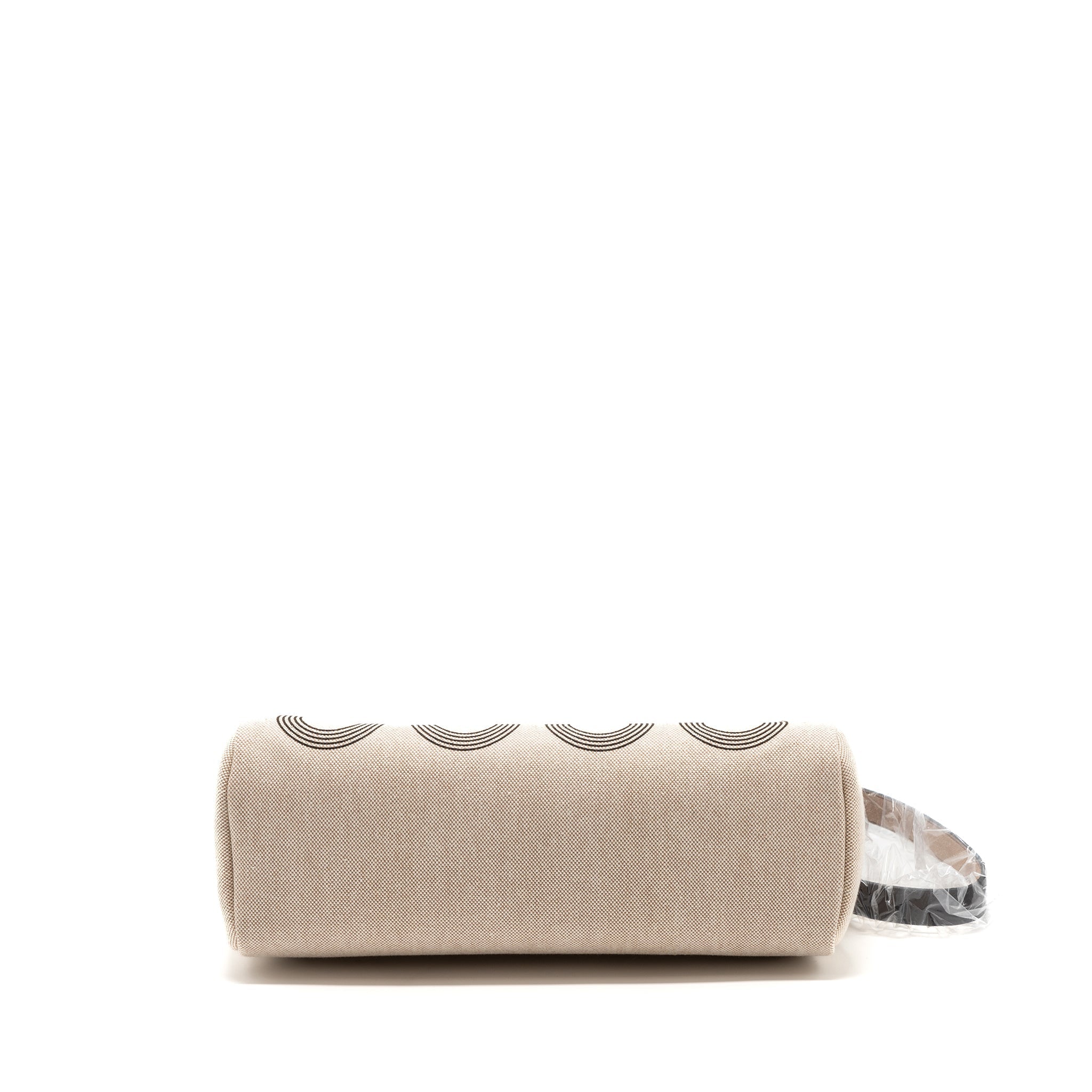 HERMES HERBAG 31 ZIP BAG TOILE H PLUME HUNTER/ CANVAS EBENE/ ECRU/ BEIGE/ EBENE SHW