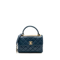 CHANEL SMALL TRENDY CC FLAP BAG LAMBSKIN BLUE LGHW