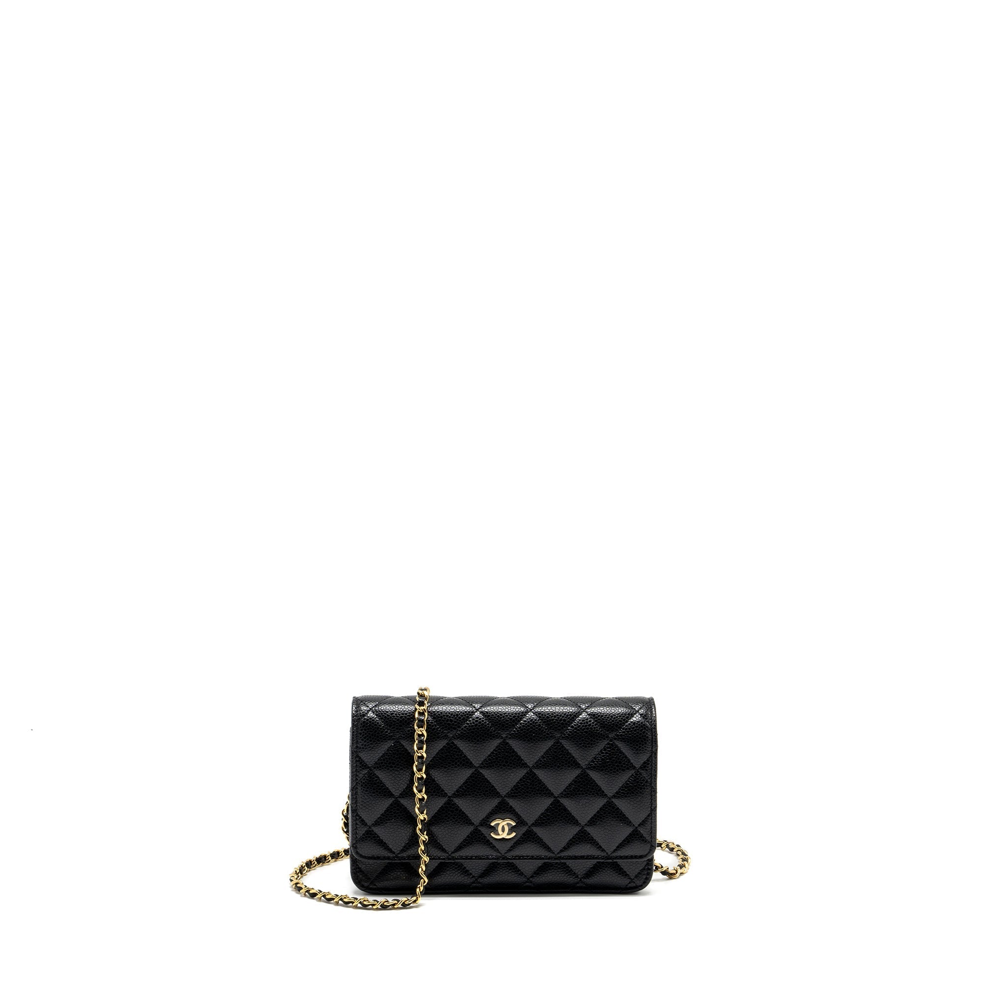 CHANEL CLASSIC WALLET ON CHAIN CAVIAR BLACK GHW(MICROCHIP)