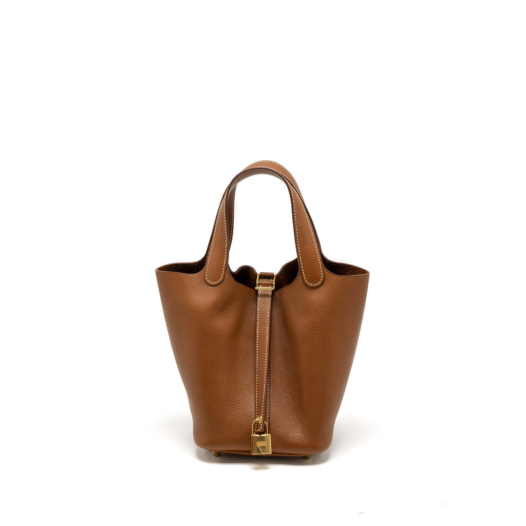 HERMES PICOTIN 18 LOCK BAG BARENIA FAUBOURG GOLD GHW