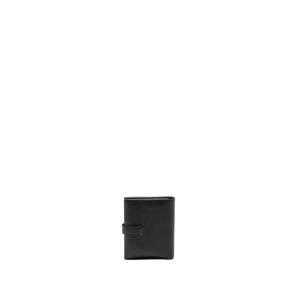 HERMES BEARN COMPACT WALLET EPSOM BLACK GHW