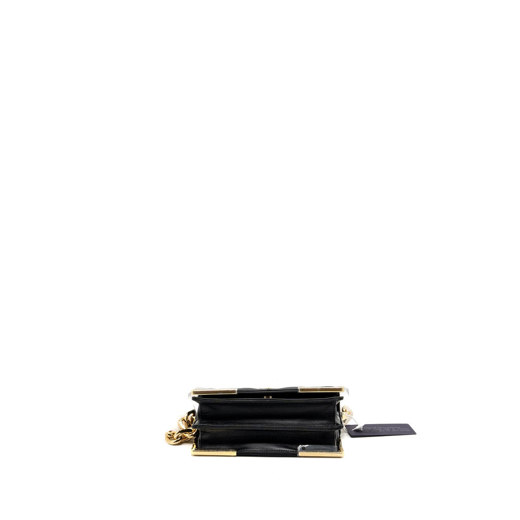 PRADA SHOULDER BAG QUILTED NAPPA LEATHER BLACK GHW
