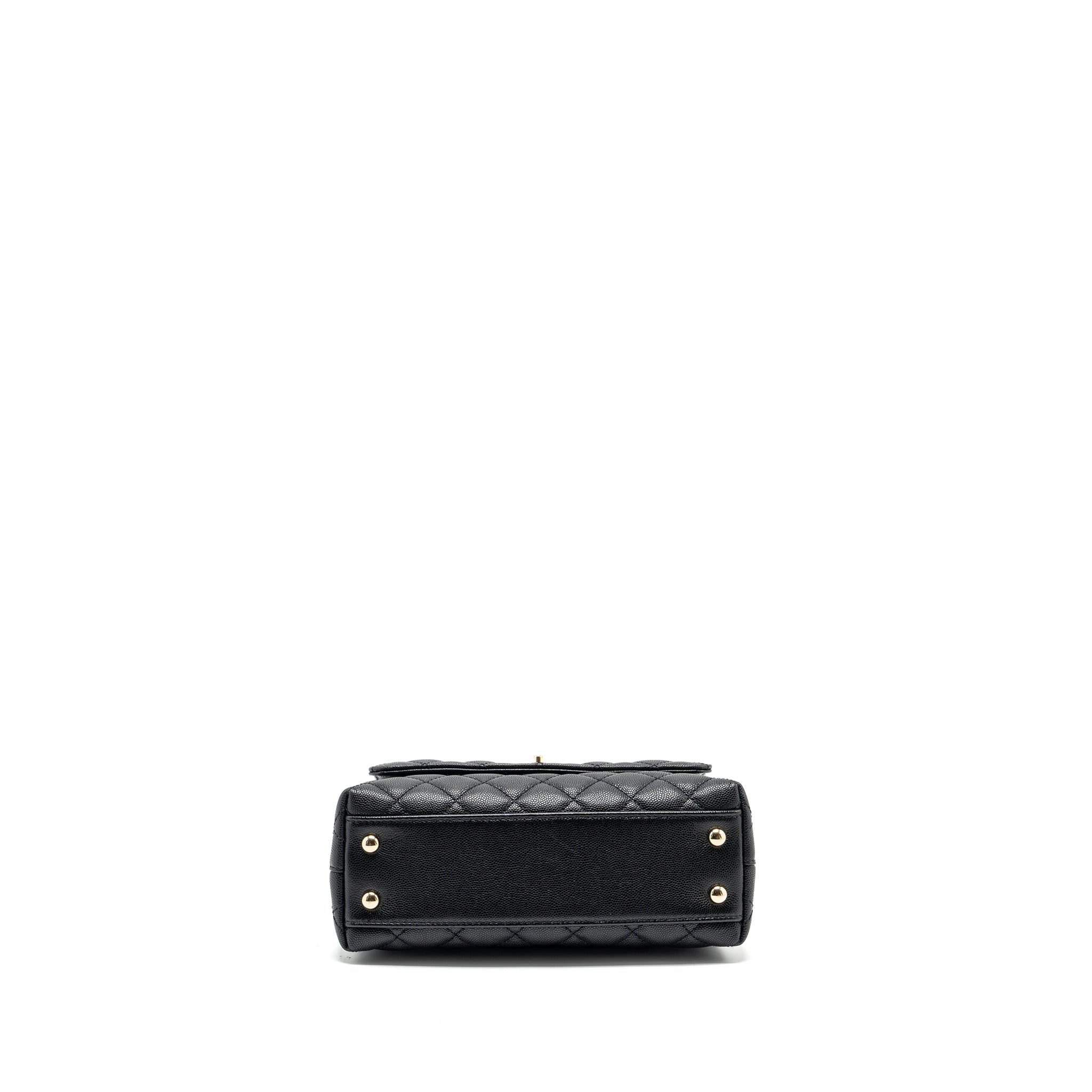 CHANEL SMALL COCO HANDLE CAVIAR BLACK LGHW (MICROCHIP)