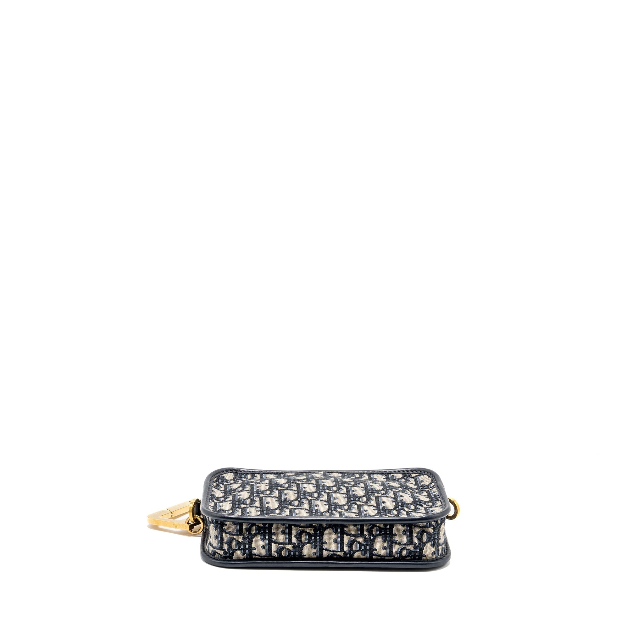 DIOR DIORQUAKE POUCH WITH DIOR SHOULDER WIDE STRAP OBLIQUE CANVAS BLUE GHW (SELL IN A SET)