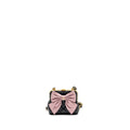 CHANEL 24A BOWKNOT CLUTCH WITH CHAIN PATENT CRUMPLED LAMBSKIN/SHINY LAMBSKIN BLACK/PINK GHW (MICROCHIP)