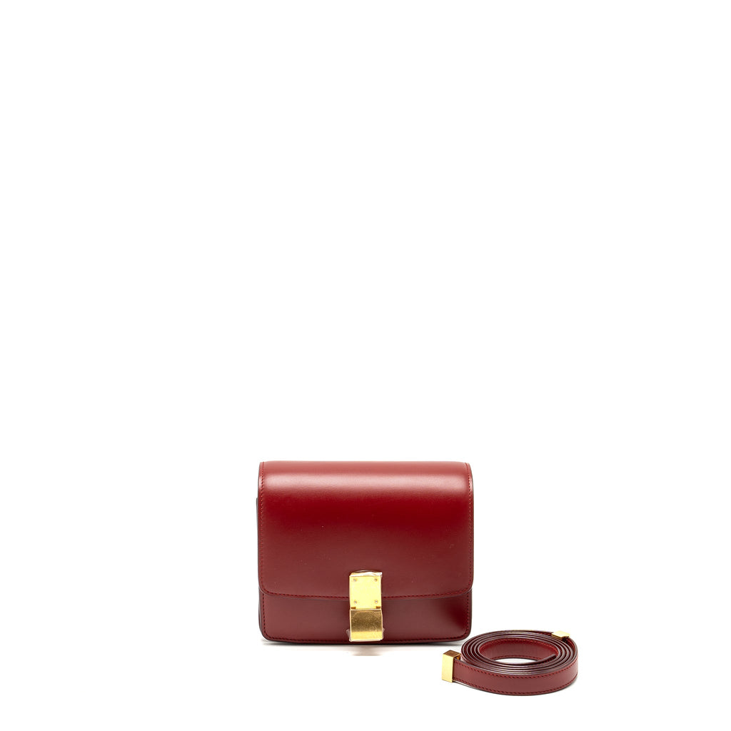 CELINE MINI CLASSIC BOX BAG CALFSKIN RED GHW