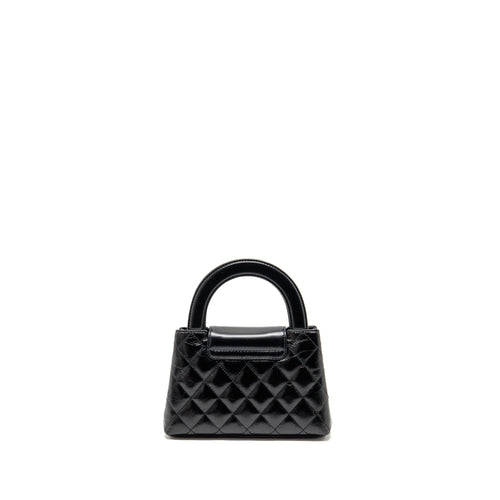 CHANEL MINI KELLY SHOPPING TOTE BAG CALFSKIN BLACK GHW (MICROCHIP)