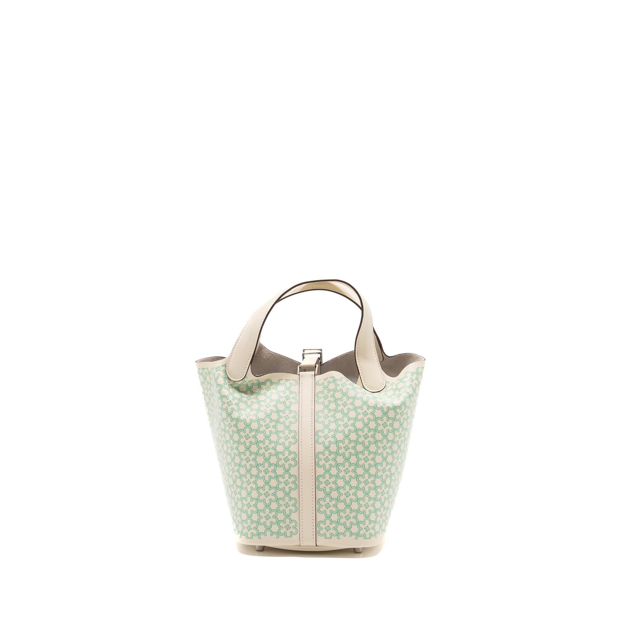 HERMES PICOTIN 18 LUCKY DAISY LOCK BAG SWIFT NATA/VERT/BLANC SHW
