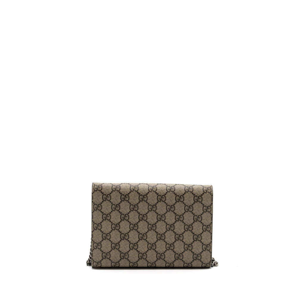 GUCCI DIONYSUS WALLET ON CHAIN GG SUPREME CANVAS/ LEATHER BEIGE/ EBONY SHW