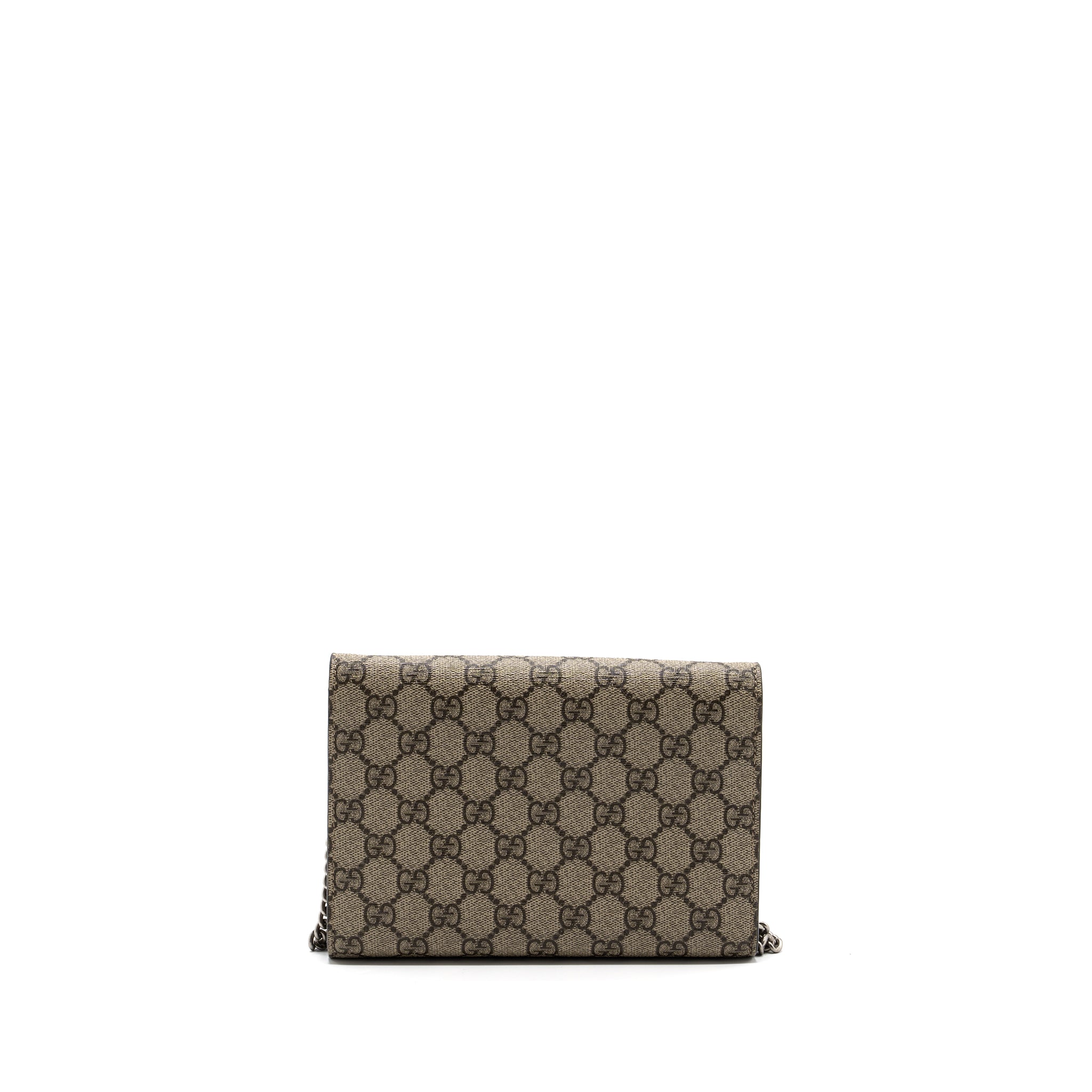 GUCCI DIONYSUS WALLET ON CHAIN GG SUPREME CANVAS/ LEATHER BEIGE/ EBONY SHW