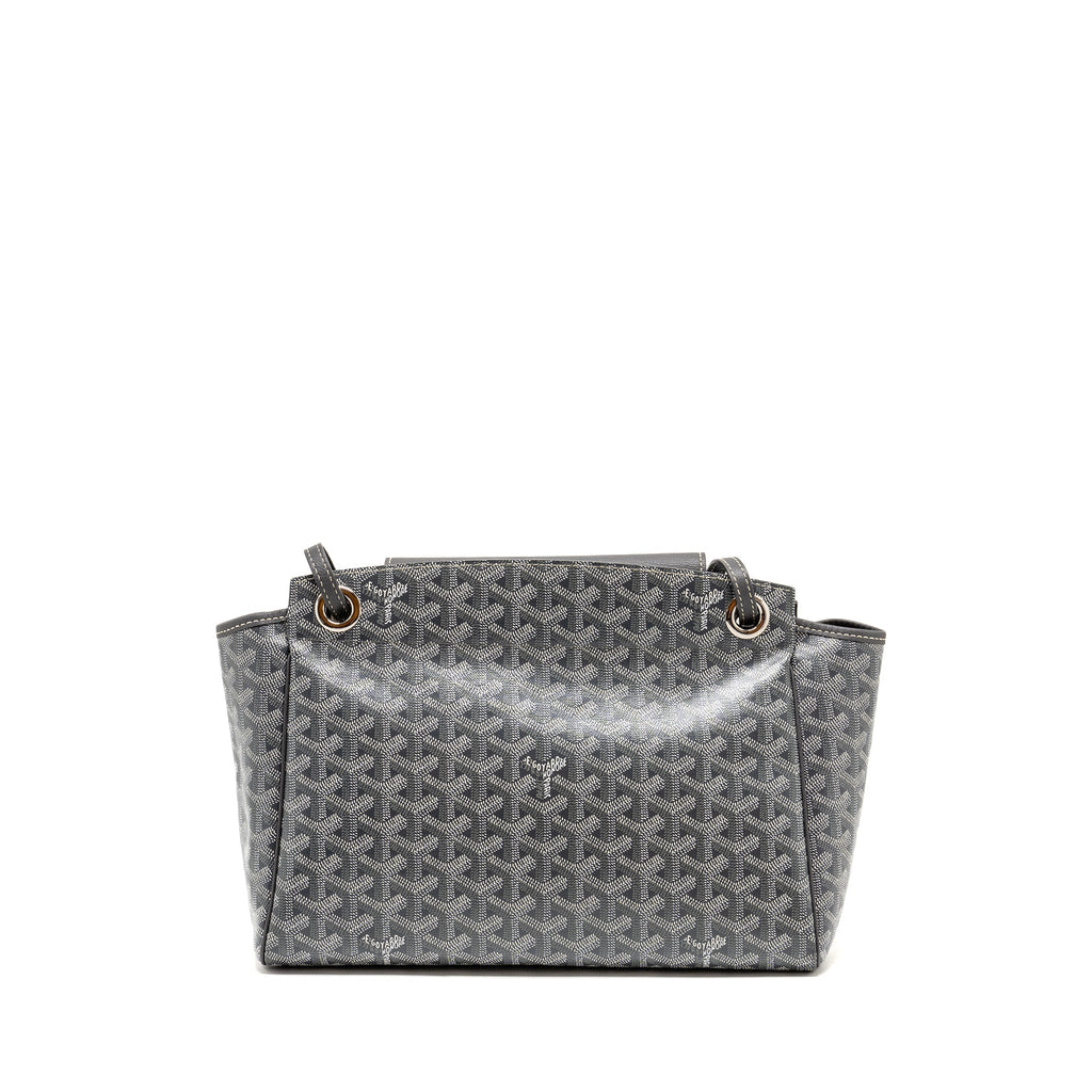 GOYARD ROUETTE SOUPLE PM BAG GOYARDLINE CANVAS / CALFSKIN GREY SHW