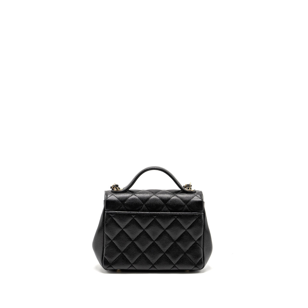 CHANEL SMALL BUSINESS AFFINITY CAVIAR BLACK LGHW (MICROCHIP)
