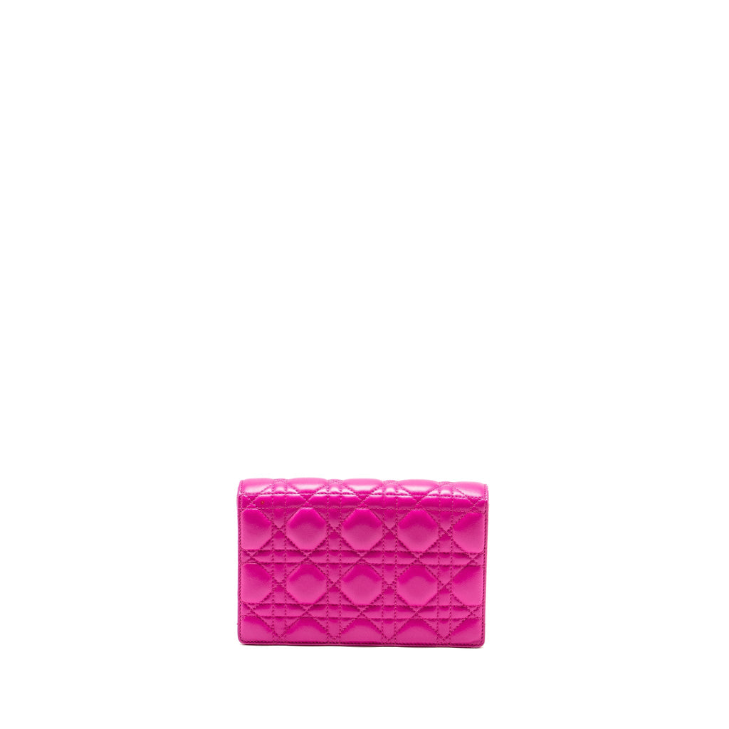 DIOR DIORADDICT WALLET ON CHAIN LAMBSKIN PINK GHW