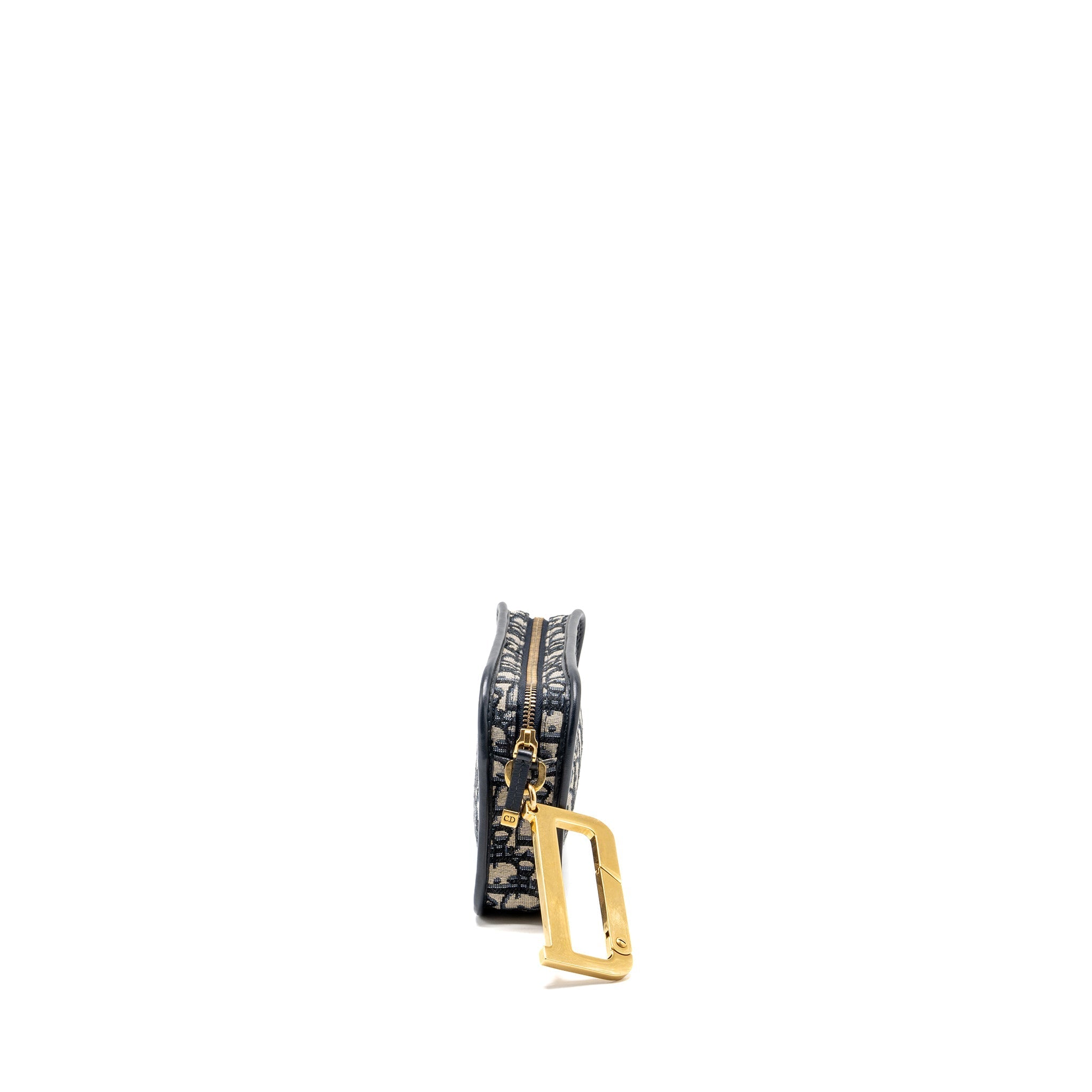 DIOR DIORQUAKE POUCH WITH DIOR SHOULDER WIDE STRAP OBLIQUE CANVAS BLUE GHW (SELL IN A SET)