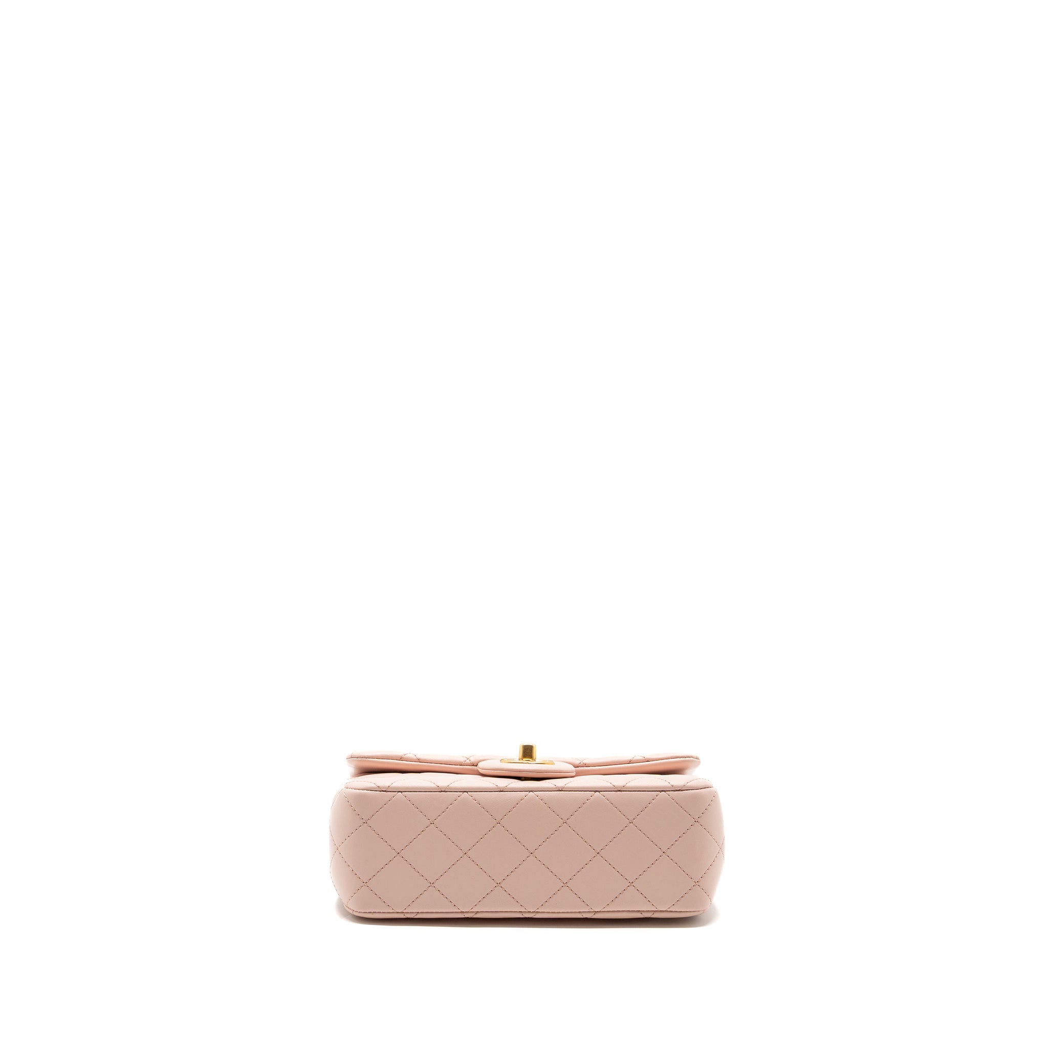 CHANEL 23K PEARL CRUSH MINI RECTANGULAR FLAP BAG LAMBSKIN LIGHT PINK GHW (MICROCHIP)